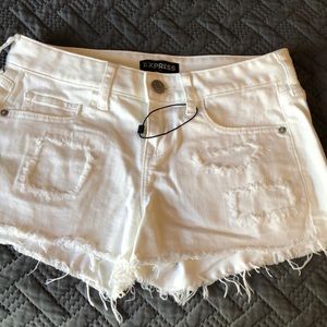 White Express shorts